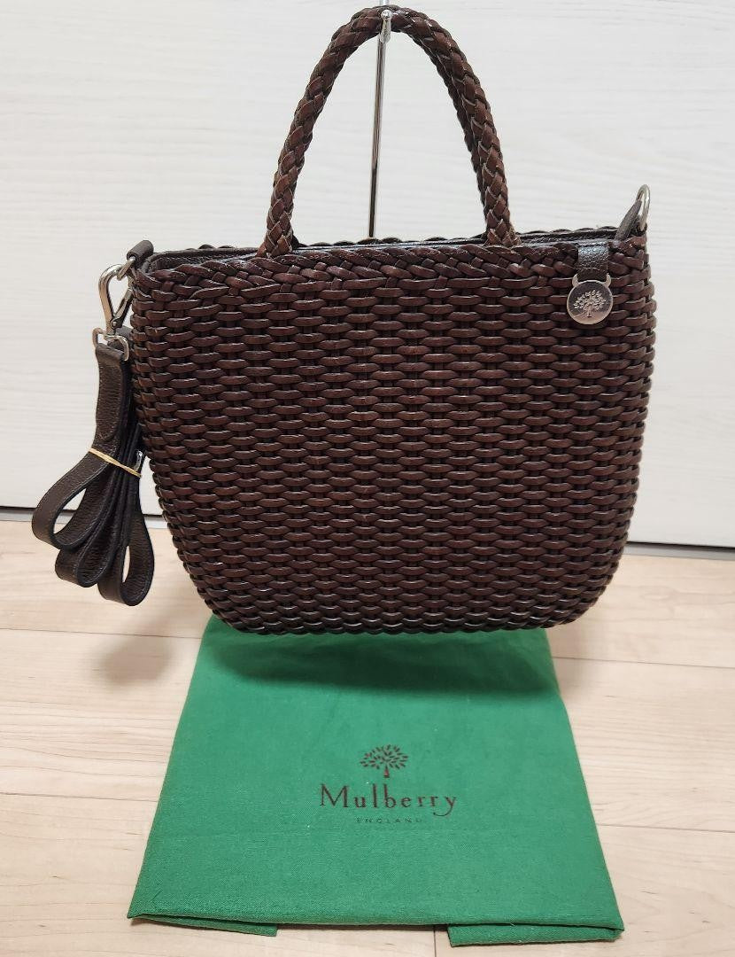 MULBERRY Hand Shoulder Bag Tote Purse Basket Bag 2way Authentic
