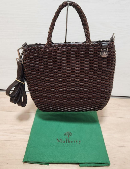 MULBERRY Hand Shoulder Bag Tote Purse Basket Bag 2way Authentic