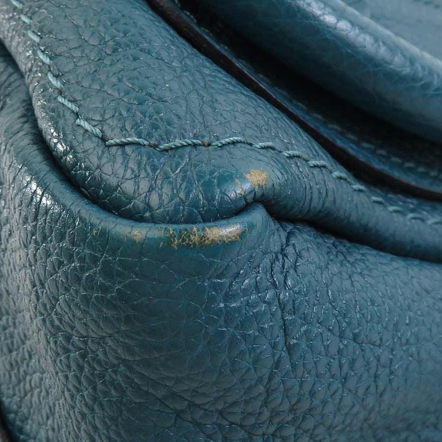 Chloe Hand Bag Tote Bag shoulder bag Purse Leather  Blue Gold Authentic Unisex