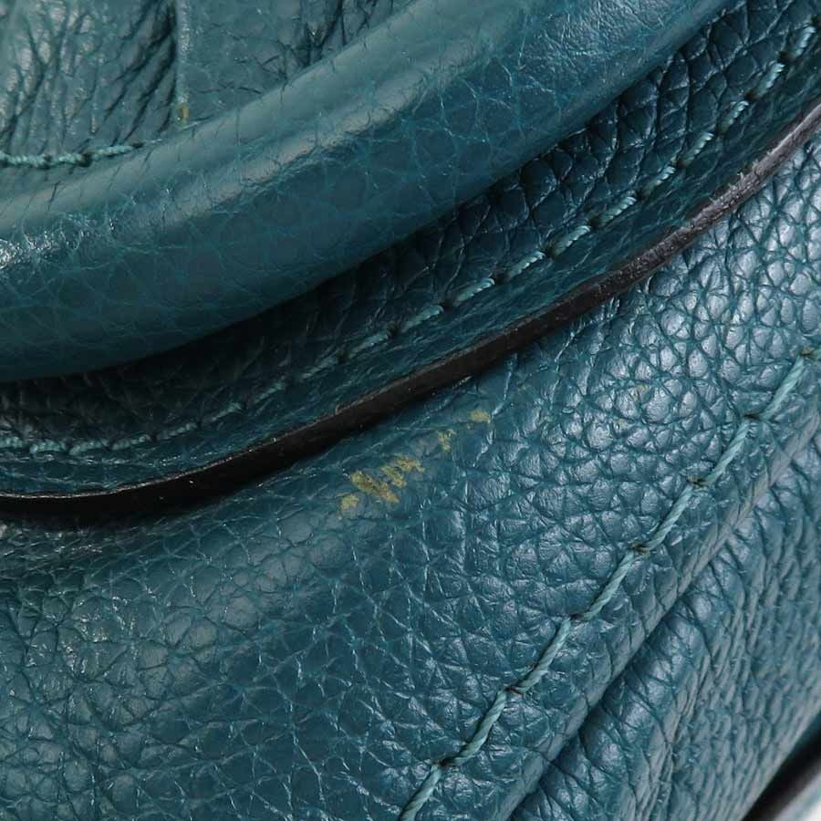 Chloe Hand Bag Tote Bag shoulder bag Purse Leather  Blue Gold Authentic Unisex