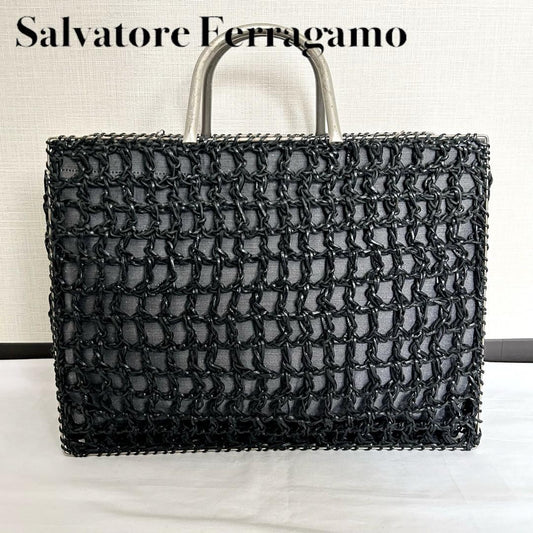 Salvatore Ferragamo handbag Tote Purse Black Women's Used Authentic