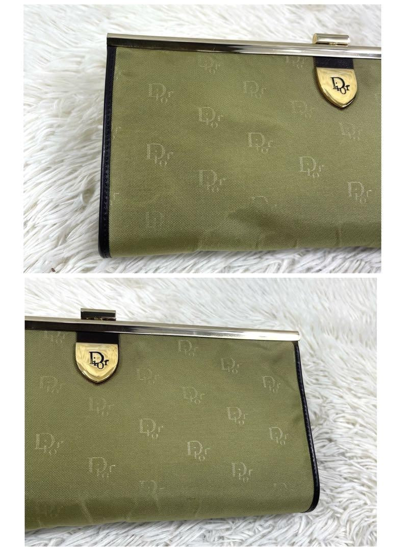Christian Dior Clutch Bag Second Bag Trotter Nylon Khaki Authentic