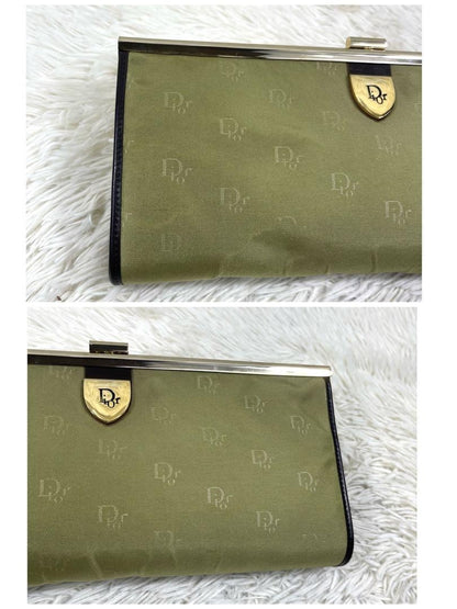 Christian Dior Clutch Bag Second Bag Trotter Nylon Khaki Authentic