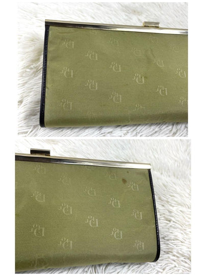 Christian Dior Clutch Bag Second Bag Trotter Nylon Khaki Authentic