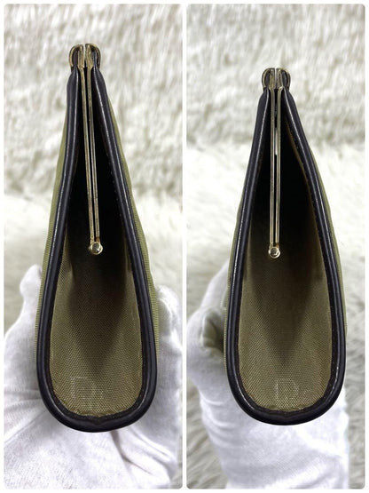 Christian Dior Clutch Bag Second Bag Trotter Nylon Khaki Authentic