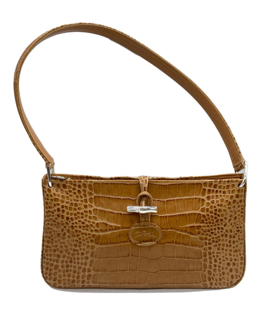 Longchamp Shoulder Bag Purse Yellow Authentic