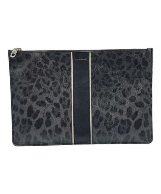 Dolce & Gabbana Clutch Bag Second Bag Leopard Black Authentic