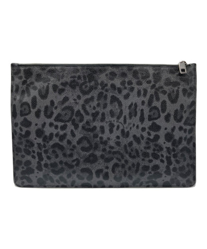 Dolce & Gabbana Clutch Bag Second Bag Leopard Black Authentic
