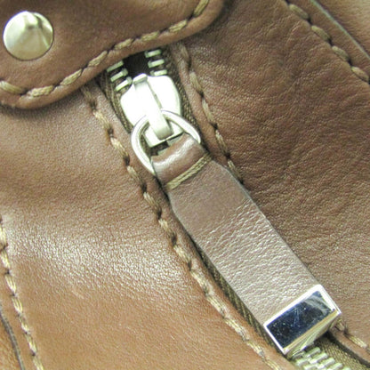 TOD'S Shoulder Bag Purse Leather Brown Authentic