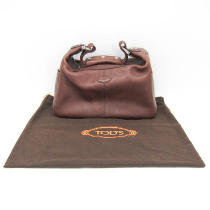 TOD'S Shoulder Bag Purse Leather Brown Authentic