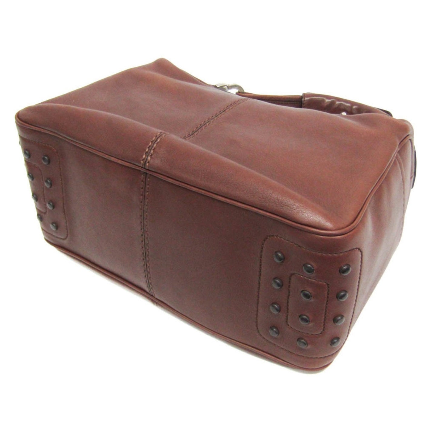TOD'S Shoulder Bag Purse Leather Brown Authentic