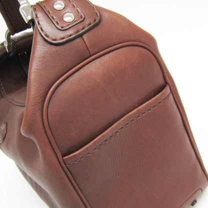 TOD'S Shoulder Bag Purse Leather Brown Authentic