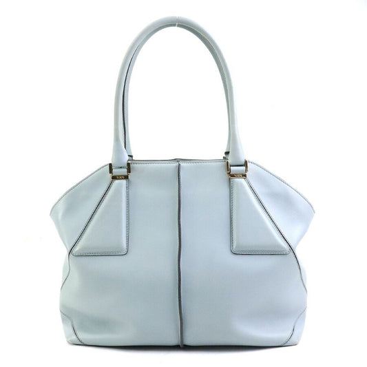 TOD'S Hand Bag Tote Purse Leather Light Blue Authentic