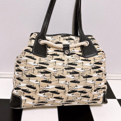 TOD'S Hand Bag Tote Purse Leather Multicolor Authentic