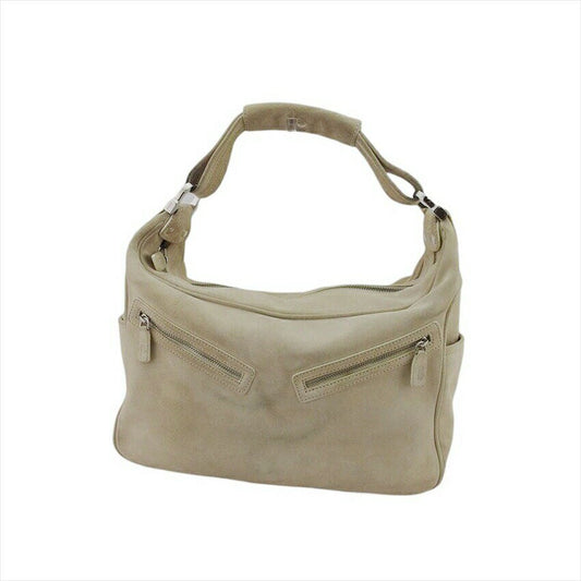 TOD'S Shoulder Bag Purse Beige Authentic