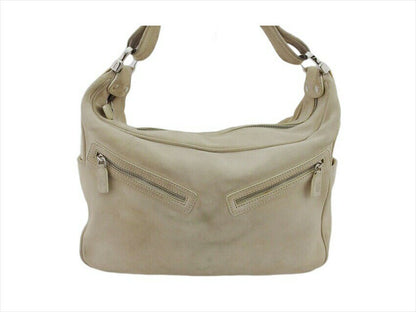 TOD'S Shoulder Bag Purse Beige Authentic