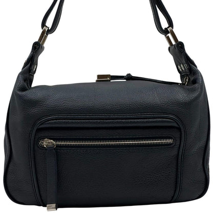 TOD'S Hand Bag Tote Purse Leather Navy Authentic