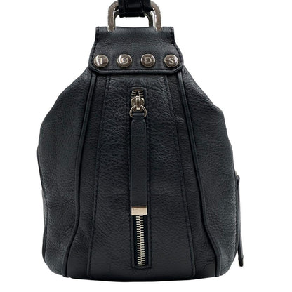 TOD'S Hand Bag Tote Purse Leather Navy Authentic
