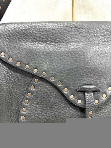 CELINE Shoulder Bag Purse Leather Black Authentic