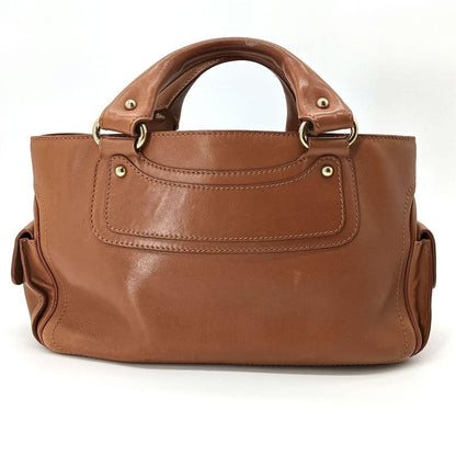 CELINE Hand Bag Tote Purse Boogie Leather Brown Authentic