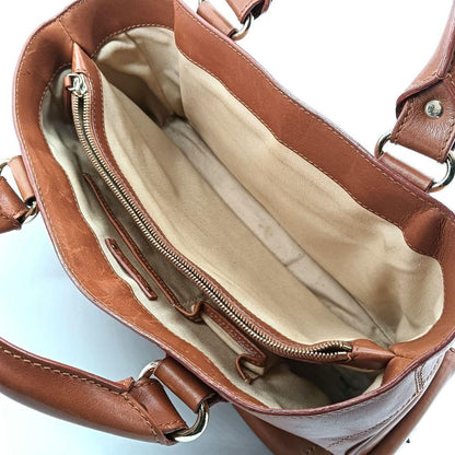CELINE Hand Bag Tote Purse Boogie Leather Brown Authentic