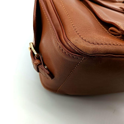 CELINE Hand Bag Tote Purse Boogie Leather Brown Authentic