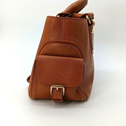 CELINE Hand Bag Tote Purse Boogie Leather Brown Authentic