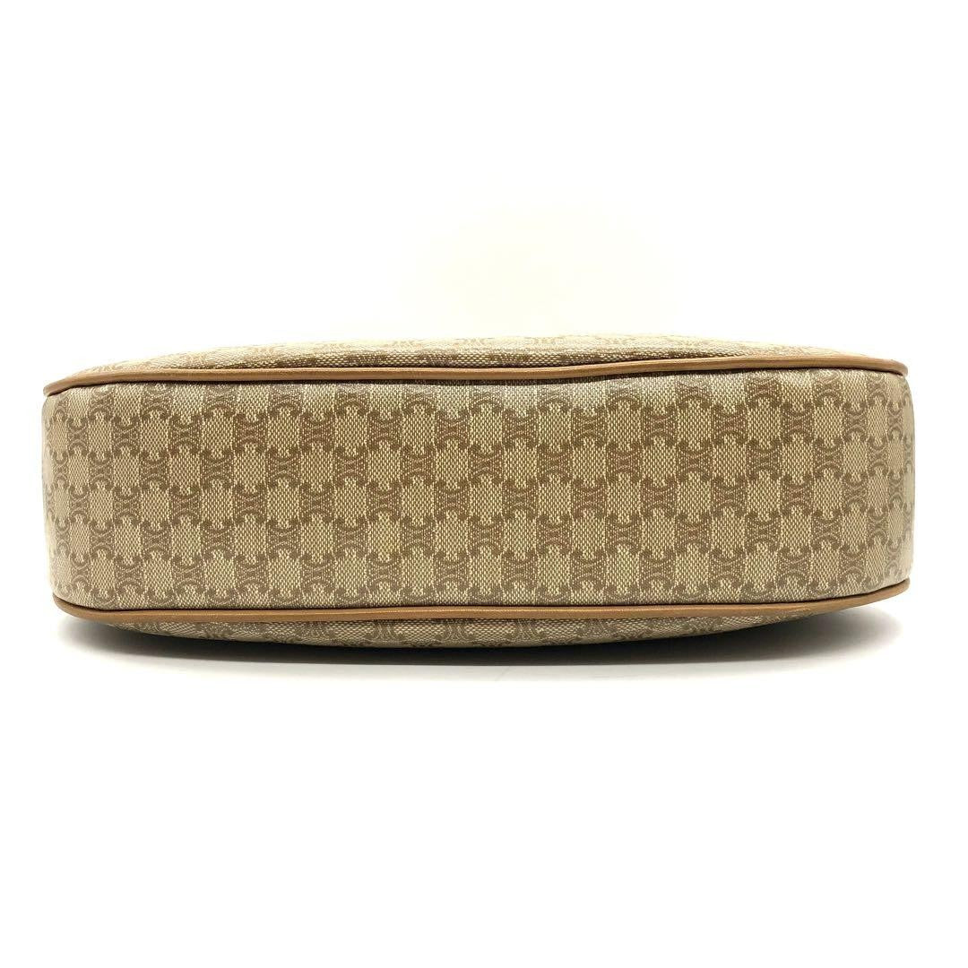 CELINE Shoulder Bag Purse Macadam PVC Leather Beige Authentic