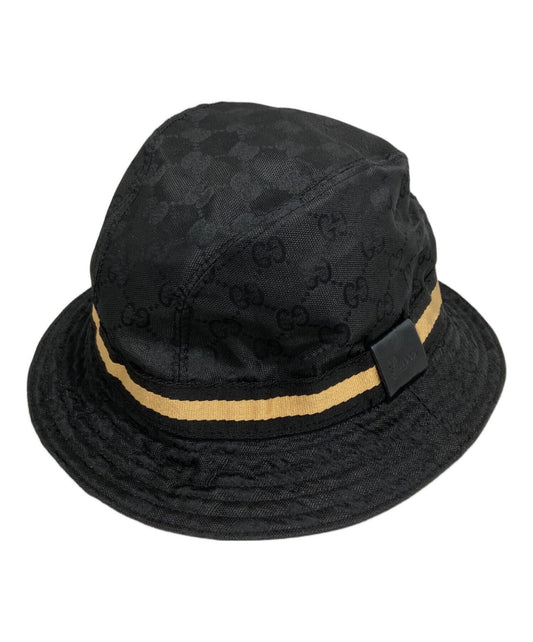 Gucci Bucket Hat GG Canvas Sherry Line Black Men's Authentic