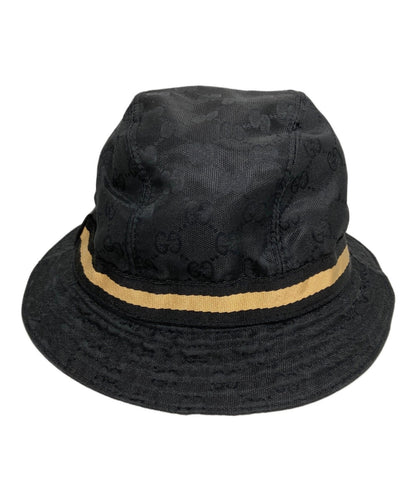 Gucci Bucket Hat GG Canvas Sherry Line Black Men's Authentic