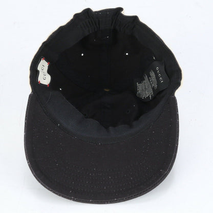Gucci Hat Cap Baseball Cap Logo Headband Black Beige Unisex Size L Authentic