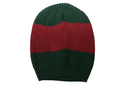 Gucci Knit Cap Sherry Line Red Green Wool Men's Authentic