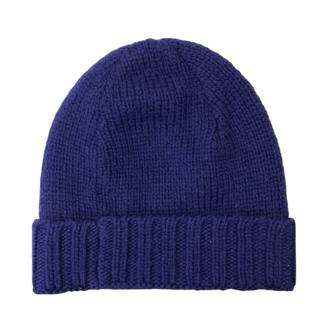 Gucci Cable Knit Beanie Knit Cap GG Logo Wool Navy Size S Authentic