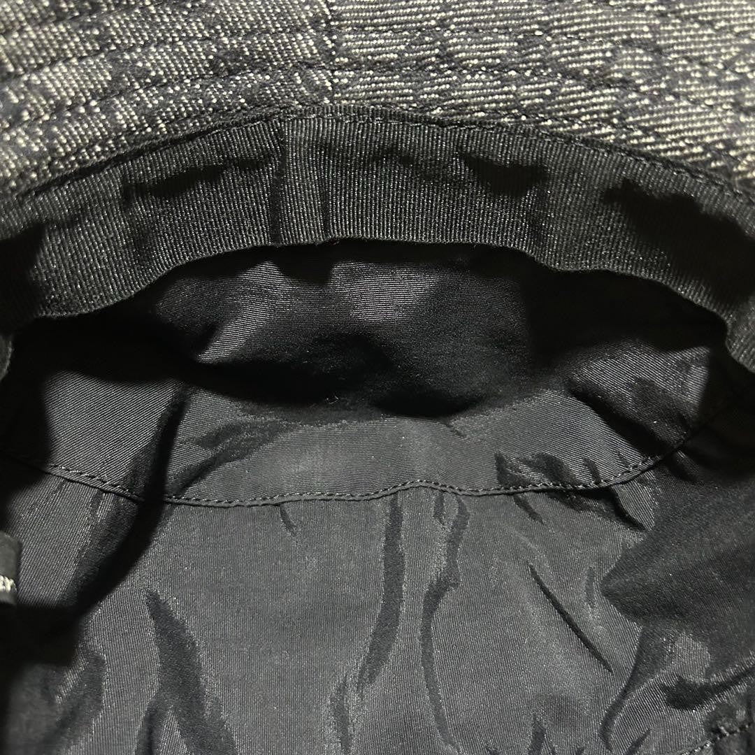 Gucci Bucket Hat GG Canvas Black Dark Gray Men's Size L Authentic