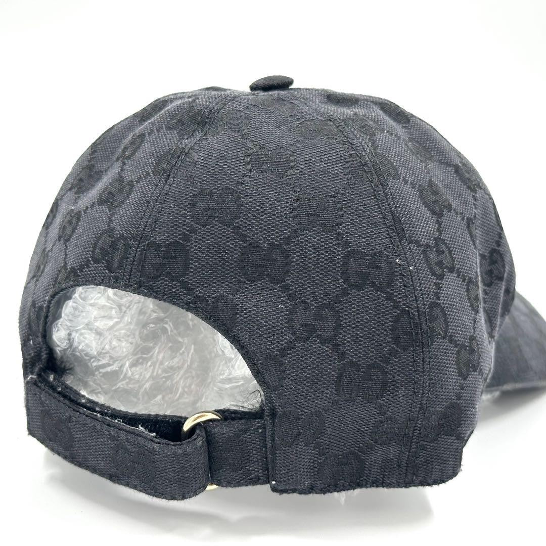 Gucci Hat Cap Baseball Cap GG Canvas Black Size S Men's Authentic