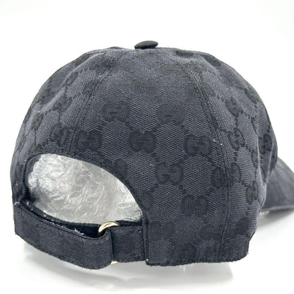 Gucci Hat Cap Baseball Cap GG Canvas Black Size S Men's Authentic