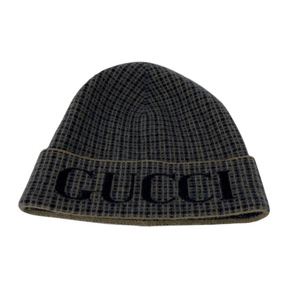 Gucci Knit Cap Logo Blue Men's Authentic
