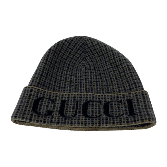 Gucci Knit Cap Logo Blue Men's Authentic