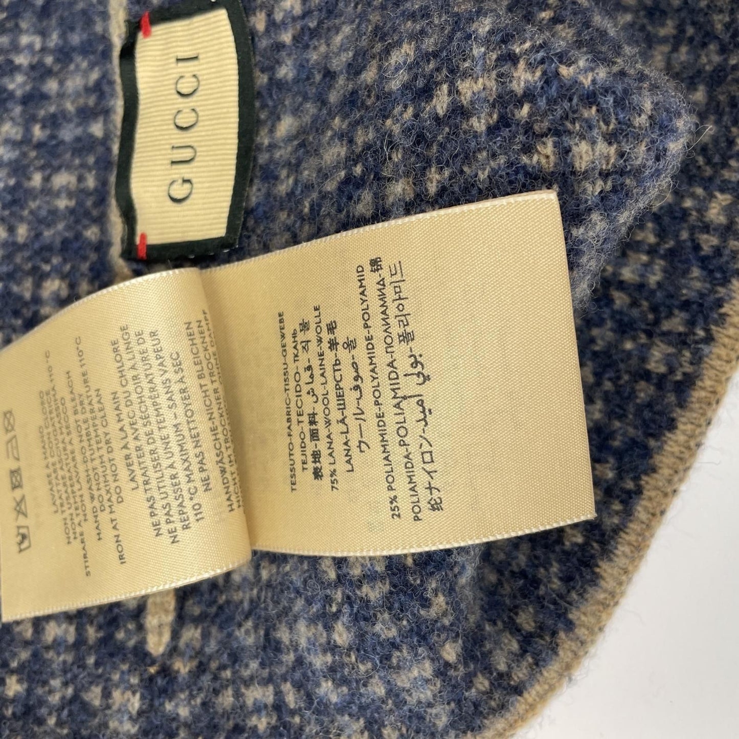 Gucci Knit Cap Logo Blue Men's Authentic