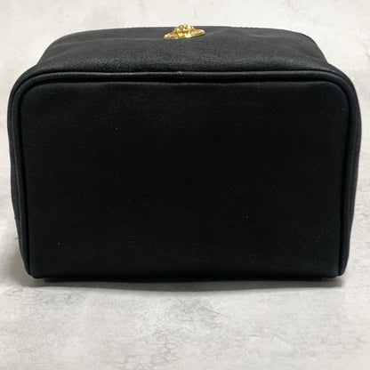 VERSACE Bag Medusa Vanity Vanity Pouch Purse Hand Leather Black Gold Authentic