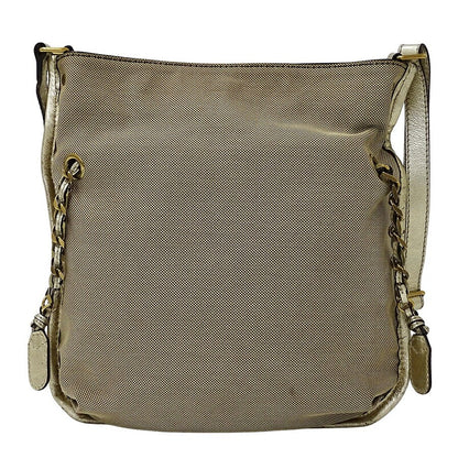 Chloe Shoulder Bag Purse Logo Canvas Gold Brown Authentic