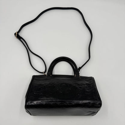 FENDI Shoulder Bag Purse Mini Boston 2way Leather Black Authentic