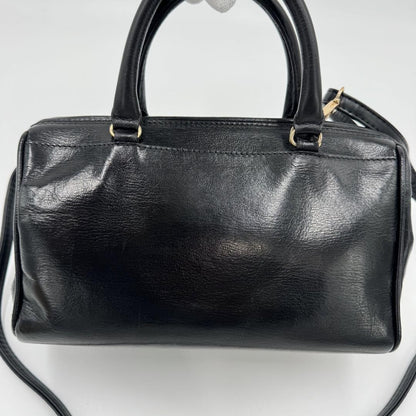 FENDI Shoulder Bag Purse Mini Boston 2way Leather Black Authentic