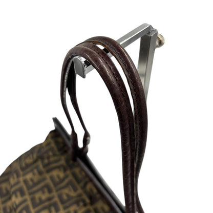 FENDI Hand Bag Tote Purse FF Zucca Brown Authentic