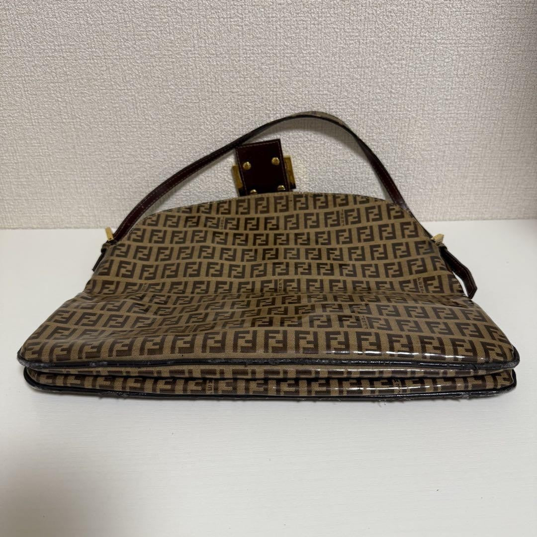FENDI Shoulder Bag Purse FF Zucchino Baguette Authentic