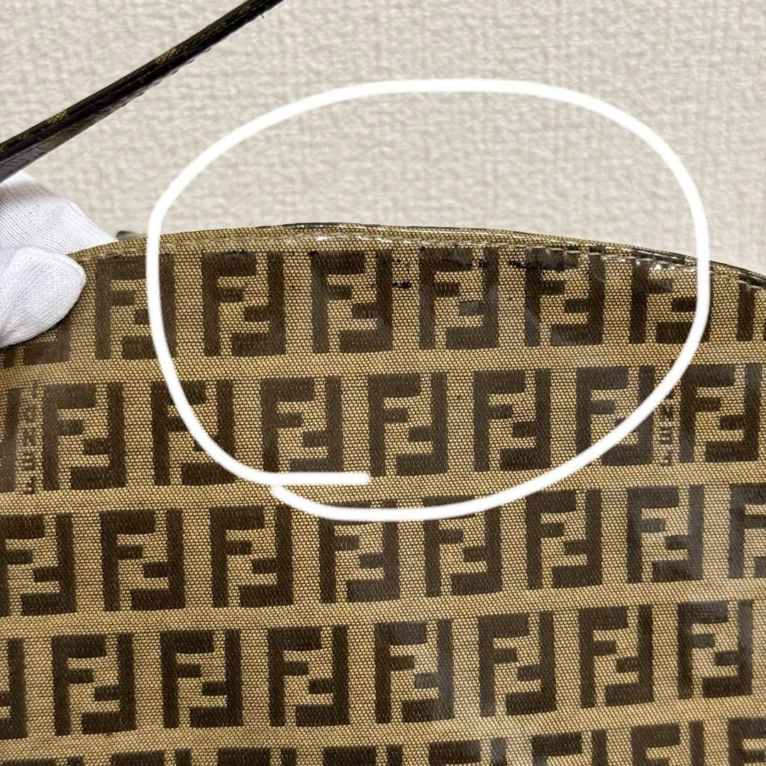 FENDI Shoulder Bag Purse FF Zucchino Baguette Authentic