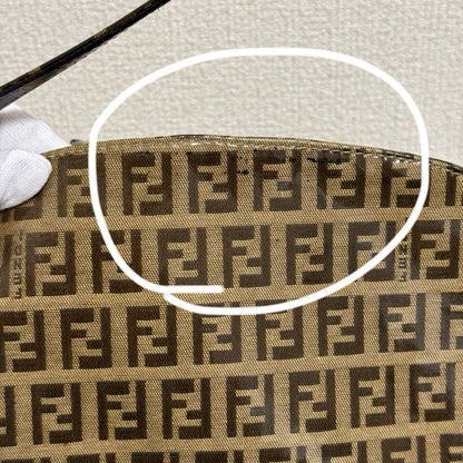 FENDI Shoulder Bag Purse FF Zucchino Baguette Authentic