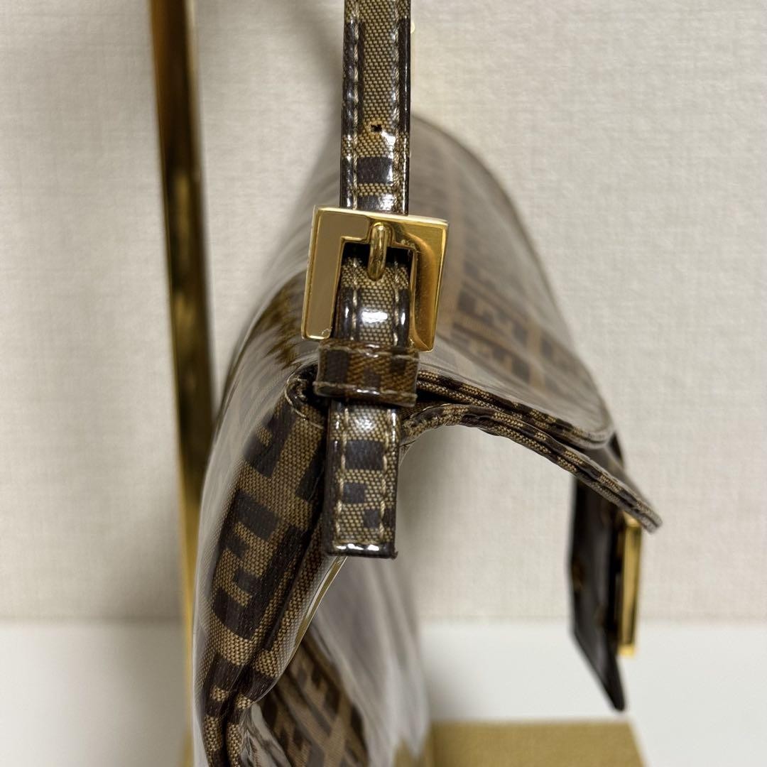 FENDI Shoulder Bag Purse FF Zucchino Baguette Authentic