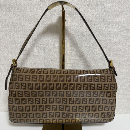FENDI Shoulder Bag Purse FF Zucchino Baguette Authentic