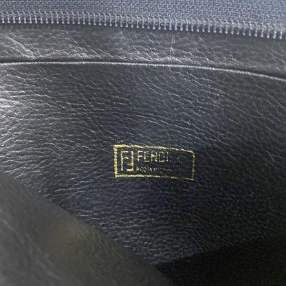 FENDI Second Bag Pecan PVC Leather Dark Brown Black Light Brown Authentic